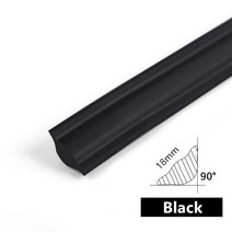 웨인스코팅 몰딩 벽 천장 PVC 홈 장식 인테리어 소프트 라인 갭 장식 스트립 자체, 검은색, 18mmx10.5mm