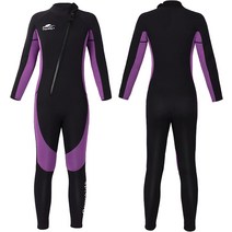 프리다이빙슈트 웻슈트 웻수트 Gogokids Youth Full Wetsuit 2.5mm Neoprene Kids Wet Suit Long Sleeve T, 01 Large