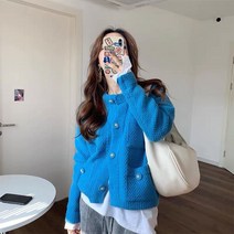 여성 꽈배기 연핑크 볼레로 초록 트위드 스팽클 아가일 교복 니트 가디건 동대문 외부 입고 파란색 스웨터 코트 가을 새 어