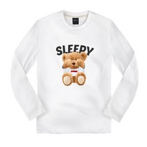 옥스타 남녀공용 슬리피 곰돌이 긴팔 티셔츠