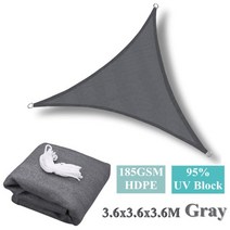 차박 타프 tarp 그늘막텐트 차량용어닝 캐노피천막 방수 쉘터 차박캠핑 썬쉘터회색 UV 블록 태양 그늘 항해 캐노피 직사각형 정원 야외 해변 캠핑 포 간이 차고에 대한 41, HDPE 그레이3.6x3.6x3.6, 협동사