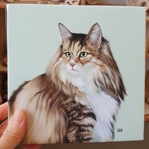 공간숨터 강아지 고양이 그림 반려동물 초상화 액자제작, 얼굴, 정사각형