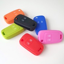 쉐보레 폴딩키케이스 실리콘재질 2버튼 스파크/말리부/라세티 SIL-C6, (오렌지)