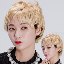금발 컷트 짧은 상고 머리 가발, 아이돌가발