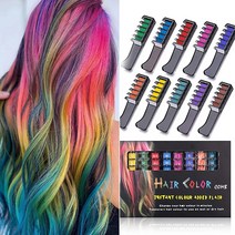 헤어초크 새치커버 Children Colorful Hair Dye Comb Toys For Girls Makeup Party Oneoff Nontoxic Safe Kids Comb, [12] Light peach
