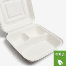 더팩컴퍼니 일회용 펄프도시락 32호 종이도시락 일체형종이도시락 50개 / 250개, 1박스