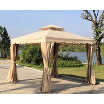 대형 캐노피 천막 이중커텐포함 텐트 파고라 몽골텐트, 이중 커튼 2.5x2.5m