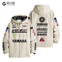 YAMAHA 야마하 R1M 의류 오토바이 라이딩 슈트 차지 자켓 맨즈 윈드 브레이커상표명 방풍, 185/3XL, 카키색 옷감