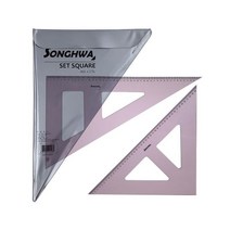 45cm 유선 -1개 정삼각-직삼각 제도용 삼각자 2개세트 눈금자 자 모양자 방안자 플라스틱자 50cm자, TH 본상품선택