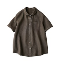 브이넥 LINEN 공용 남방 오버핏남방 반팔셔츠 Basic 여성 코튼린넨셔츠자켓 블라우스 슬림핏 블라우스 시원한