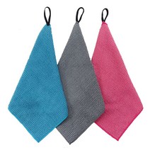 국산 초극세사 고리행주 주방타월 카페행주 33X33, 핑크