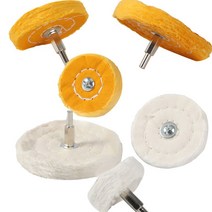 보석 wenwan 장식에 대 한 6mm thk 핸들이 있는 1 pcs t 유형 연마 천 휠 고급 연마 지원 사용자 지정 도구, 노란색, 100mm