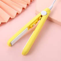 고데기 얇은 뿌리 살리는 볼륨 물결 단발 앞머리 뽕 3 In 1 플랫 아이언 스트레이트닝 핫 빗 미니 전문 헤어 스트레이트너 컬링 아이론 스타일링 도구, [05] Yellow-NoBox