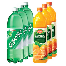 칠성사이다 + 델몬트 오렌지 100 오리지널 주스, 1세트