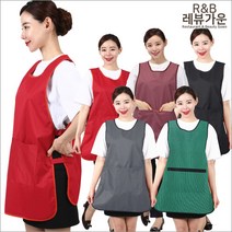 레뷰가운 방수앞치마 미용실 코롱 네일 애견 간호 요양 WLB01 앞치마, WLB01_빨강M, 1개