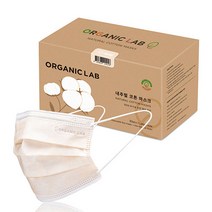 오가닉랩 내추럴 코튼 마스크 대형, 베이지, 30장