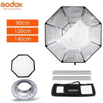 Godox프로페셔널 팔각형 소프트 박스 95cm 120cm 140cm 사진 스튜디오용 보웬스 마운트 포함 스트로브 플래시 라이트, 1.95CM