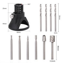 드러멜 드라멜 찌선반 라우팅 라우터가 있는 목공 로케이터 드릴 비트 세트 회전 조각 카바이드 전기 그라인더 홀더 dremel 회전 도구, Locator x 11 Drills