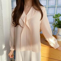 [바보사랑] 여자 솔리드 프릴 오피스 여성스런 블라우스