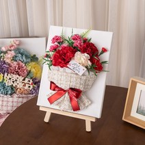 띠아모카네이션캔버스액자set 35cm_P7S+이젤28 조화, 없음