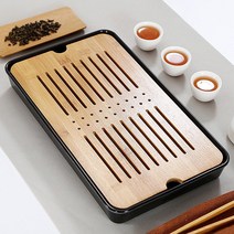 밀른 직사각형 다기 차판 대나무 퇴수기 차반 블랙, 상세 참조, 본상품선택