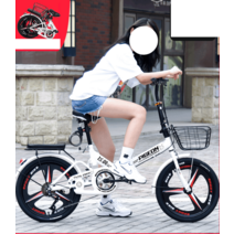 경량 접이식자전거 20인치 휴대용 미니밸로 변속 기어, 화이트 알루미늄 스포크 휠 패키지 16인치