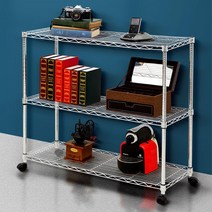 자취방 1인가구 소품 수납 메탈 선반 3단 사무실선반 벽장식선반, 홈메탈선반 1200 3단 선반