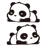 대형 스티커 팬더 차량용 동물 스티커, 무광검정, L