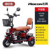 다인승 오토바이 삼륜 전동차 세발 전기 스쿠터 미니 카트 미니 노인 장애인, 48V, 10A주행거리40km(빨간색)
