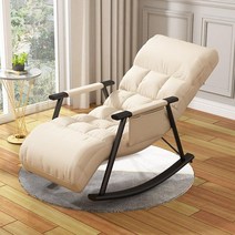 북유럽 스타일 의자 수면 의자 흔들의자 휴식의자 안락의자 1인용안락의자, 화이트 블랙체어 다리