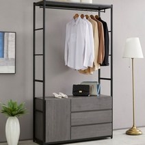 그레이 4125 3단철제행거시스템장 아기옷서랍장 미니수납장