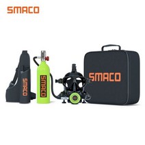 스쿠버미니산소통 산소통 미니산소통 Smaco 미니 스쿠버 탱크 리필 가능 예비 다이빙 산소 실린더 1L 용량 스노클링 병 핸드 펌프 및 마크 포함, S400 GREEN C2