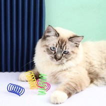 고양이구름다리 먼치킨 미니 원목 diy 뚱냥이 창문형 고양이 봄 장난감 다채로운 스프링 코일 나선형 애완, 01 4PCS