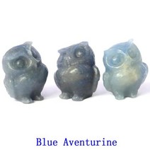 스톤 천연자수정원석 크리스탈 천연 원석 올빼미 작은 입상 자연석 치유 미니어처 동물 그림 장식 요정 정원 수족관 물고기 탱크 공예, Blue Aventurine+5 PCS
