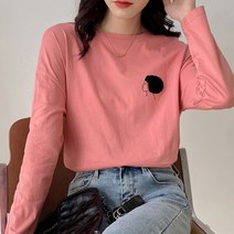 쇼매인 봄 빅사이즈 러블리 나염 가을 간절기 예쁜 여성티셔츠