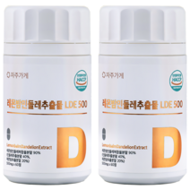 자주가게 레몬밤 단델리온 민들레 추출물 복합물 식약청 인증 LDE 500, 60정, 2개