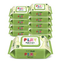 한예지 PLAY 차미 아기 물티슈 캡형, 70매, 10팩