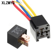 80a DC 12V/24V 4 5 핀 4p 5 p 방수 자동차 릴레이 자동차 릴레이 80A 헤드 라이트 에어컨 릴레이 소켓 포, 02 4P 24V-With Socket