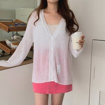 핏앤제이 ㅡ 이가모 트임 그물 가디건