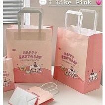 생일선물백 답례품봉투 대형, 상품선택, 핑크L