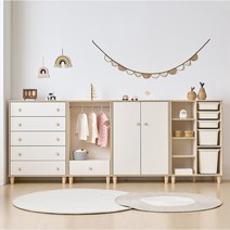 룸핏 보노 베이비장 아기 옷장 유아 5단 서랍장 교구장 바구니장 수납장 행거 장난감 정리함 세트, 800 옷장, 다리형