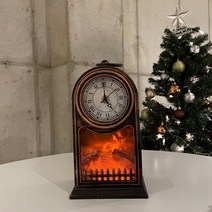 투썸 벽난로 LED 불멍 모닥불 무드등 램프 미니벽난로 조명 - 빈티지(D시계)