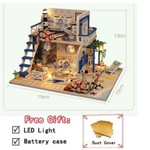 어린이를 위한 diy 인형 집 casa 미니어처 인형 집 인형 집 인형 집 생일 선물 핑크 로프트 빌라 m033, 먼지 덮개가 있는 m032