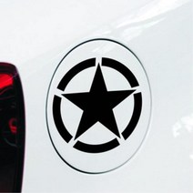 별 스타 라운드 원 차량 투명 스티커 신차선물 가림, 1개, 블랙