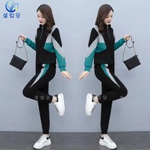 셀럽당 세트 가을 캐주얼 세트 여 루즈핏 상의 긴팔 트레이닝 조거 팬츠 세트