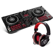 Numark 중급자 용 2 데크 DJ 컨트롤러 및 밀폐형 헤드폰 세트 Mixtrack Pro FX & HF175 누마크