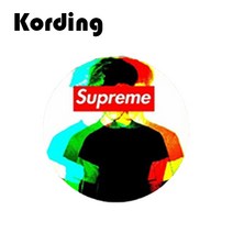 코딩 KD-34 원형 스마트폰 마그네틱 자석 디자인 철판 플레이트, 1개, 04. 슈프림 3cm
