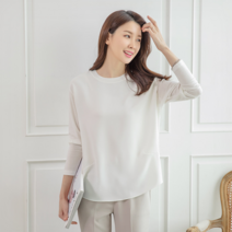 마담그레이스 T52822 어썸 쉬폰 배색 티셔츠