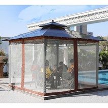 야외 정자 원두막 전원주택 마당 썬테크 조립식 파고라 사각 옥상 가제보, 2.6x2.6m + 모기장