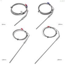 2m K 타입 열전대 프로브 50mm/100mm/150mm/200mm 스테인레스 스틸 0-400C 온도 센서 l29k, 04 200mm